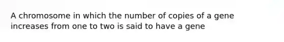 A chromosome in which the number of copies of a gene increases from one to two is said to have a gene