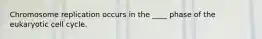 Chromosome replication occurs in the ____ phase of the eukaryotic cell cycle.
