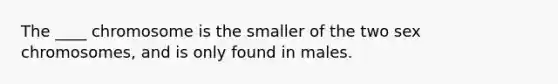 The ____ chromosome is the smaller of the two sex chromosomes, and is only found in males.