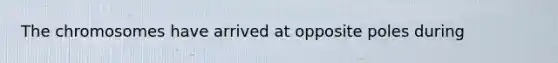 The chromosomes have arrived at opposite poles during
