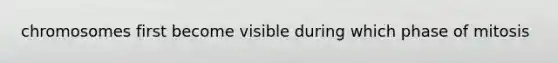 chromosomes first become visible during which phase of mitosis