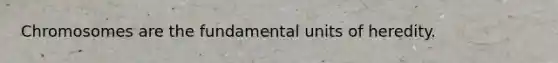 Chromosomes are the fundamental units of heredity.