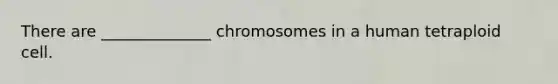 There are ______________ chromosomes in a human tetraploid cell.