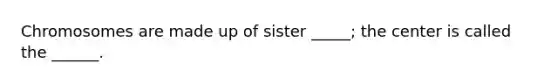 Chromosomes are made up of sister _____; the center is called the ______.