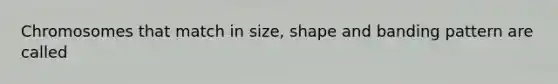 Chromosomes that match in size, shape and banding pattern are called