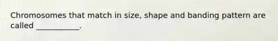 Chromosomes that match in size, shape and banding pattern are called ___________.