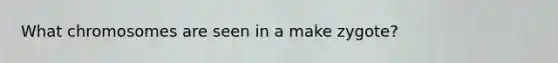 What chromosomes are seen in a make zygote?