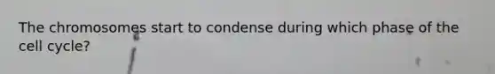 The chromosomes start to condense during which phase of the cell cycle?