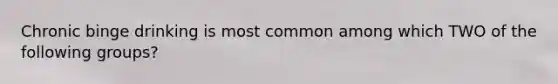 Chronic binge drinking is most common among which TWO of the following groups?