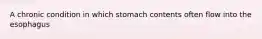 A chronic condition in which stomach contents often flow into the esophagus