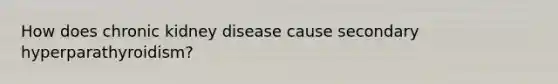 How does chronic kidney disease cause secondary hyperparathyroidism?