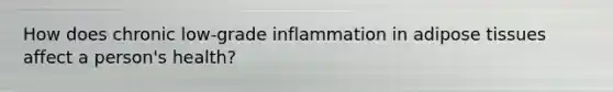 How does chronic low-grade inflammation in adipose tissues affect a person's health?