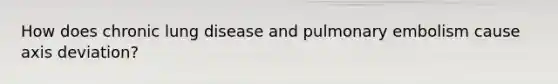 How does chronic lung disease and pulmonary embolism cause axis deviation?