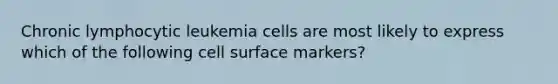 Chronic lymphocytic leukemia cells are most likely to express which of the following cell surface markers?