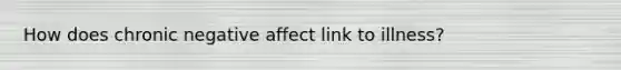 How does chronic negative affect link to illness?