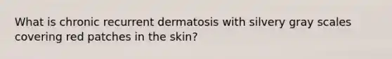 What is chronic recurrent dermatosis with silvery gray scales covering red patches in the skin?