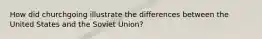 How did churchgoing illustrate the differences between the United States and the Soviet Union?