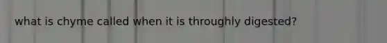 what is chyme called when it is throughly digested?