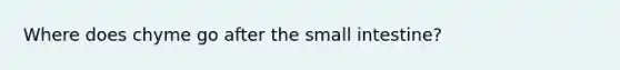 Where does chyme go after the small intestine?