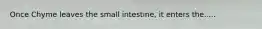 Once Chyme leaves the small intestine, it enters the.....