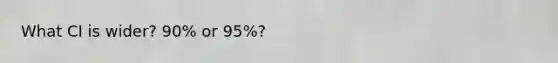 What CI is wider? 90% or 95%?