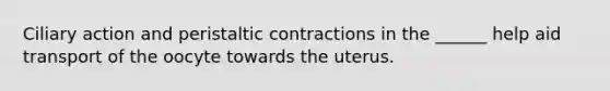 Ciliary action and peristaltic contractions in the ______ help aid transport of the oocyte towards the uterus.