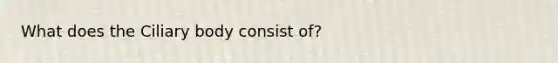 What does the Ciliary body consist of?