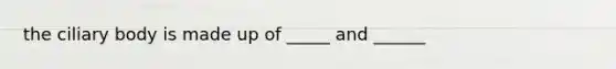 the ciliary body is made up of _____ and ______