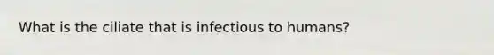 What is the ciliate that is infectious to humans?