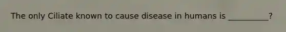 The only Ciliate known to cause disease in humans is __________?