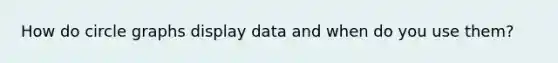 How do circle graphs display data and when do you use them?