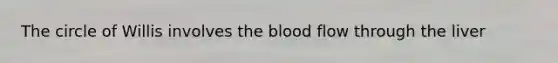 The circle of Willis involves the blood flow through the liver