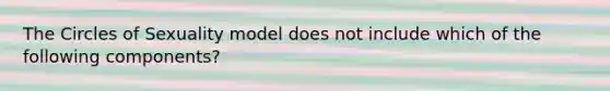 The Circles of Sexuality model does not include which of the following components?