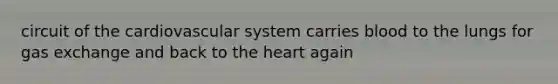 circuit of the cardiovascular system carries blood to the lungs for gas exchange and back to the heart again