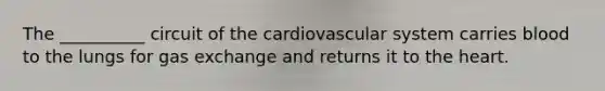 The __________ circuit of the cardiovascular system carries blood to the lungs for gas exchange and returns it to the heart.