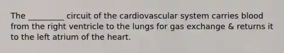 The _________ circuit of the cardiovascular system carries blood from the right ventricle to the lungs for gas exchange & returns it to the left atrium of the heart.