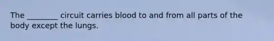 The ________ circuit carries blood to and from all parts of the body except the lungs.