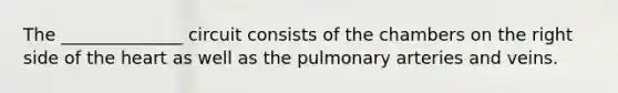 The ______________ circuit consists of the chambers on the right side of the heart as well as the pulmonary arteries and veins.