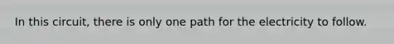 In this circuit, there is only one path for the electricity to follow.