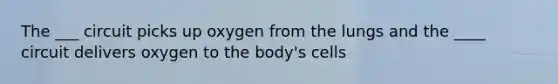 The ___ circuit picks up oxygen from the lungs and the ____ circuit delivers oxygen to the body's cells