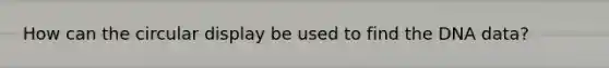 How can the circular display be used to find the DNA data?