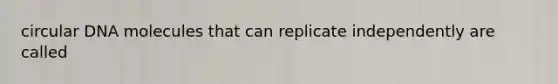 circular DNA molecules that can replicate independently are called