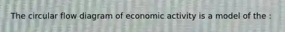 The circular flow diagram of economic activity is a model of the :