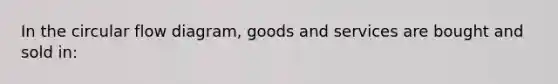 In the circular flow diagram, goods and services are bought and sold in: