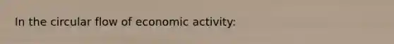 In the circular flow of economic activity: