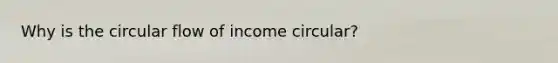 Why is the <a href='https://www.questionai.com/knowledge/ki5kMvgoK8-circular-flow-of-income' class='anchor-knowledge'>circular flow of income</a> circular?