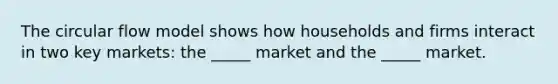 The circular flow model shows how households and firms interact in two key markets: the _____ market and the _____ market.