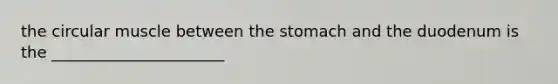 the circular muscle between the stomach and the duodenum is the ______________________