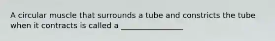 A circular muscle that surrounds a tube and constricts the tube when it contracts is called a ________________