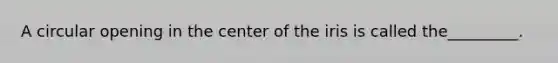 A circular opening in the center of the iris is called the_________.